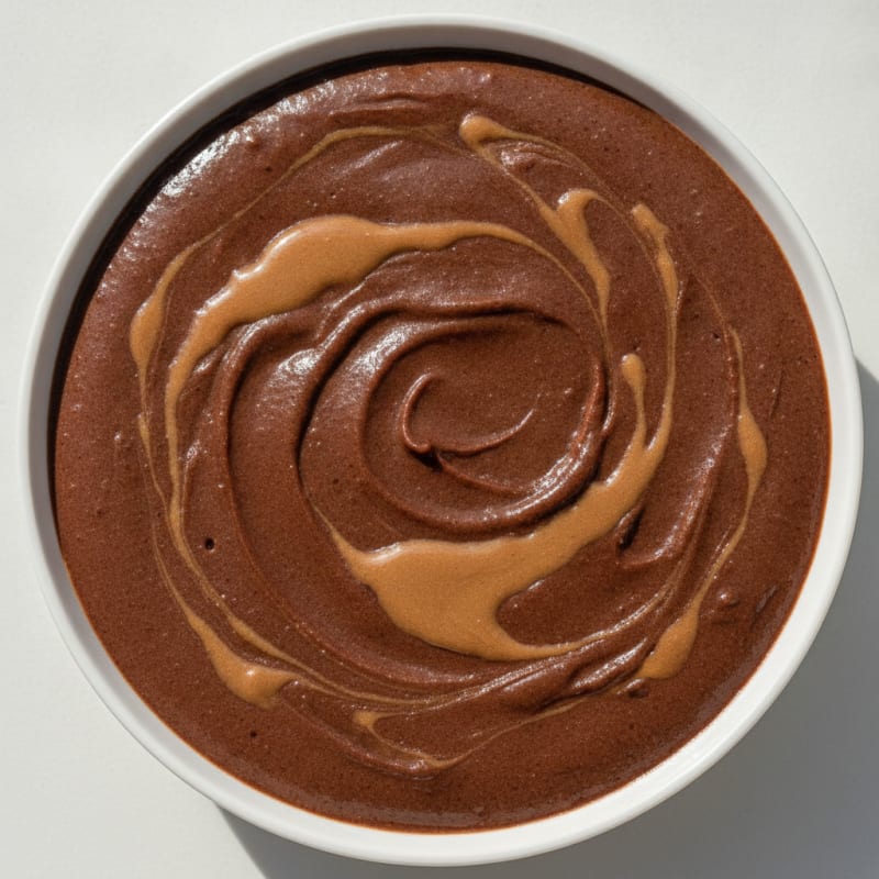 Silky Chocolate Protein Pudding with Almond Butter Swirl