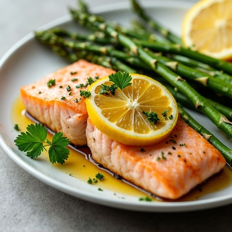 Lemon Herb Grilled Salmon with Roasted Asparagus