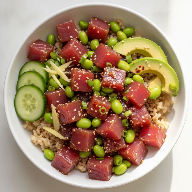 Ahi Tuna Hawaiian Poke Bowl