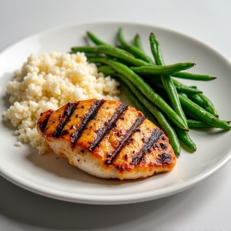 Grilled Chicken Breast with Steamed Pap and Green Beans
