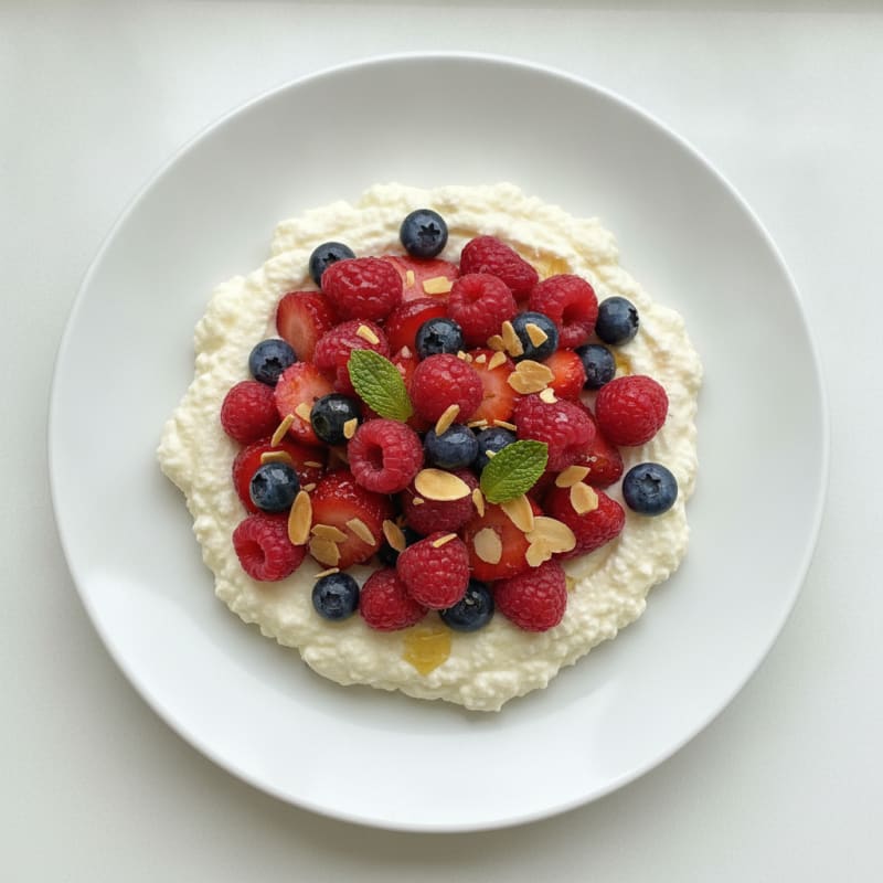 Silky Greek Yogurt Protein Mousse with Mixed Berries