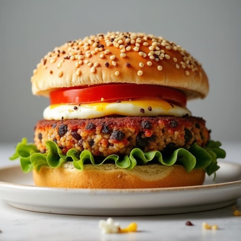 Smoky Southwest Black Bean Quinoa Burger
