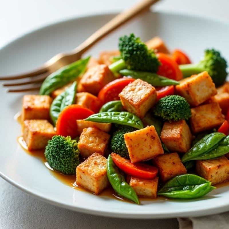 Crispy Maple Glazed Tempeh Stir-Fry with Fresh Vegetables