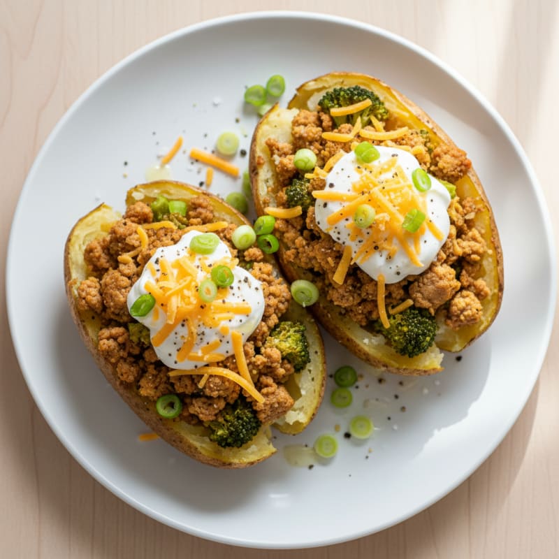 Loaded Baked Potatoes with Savory Toppings