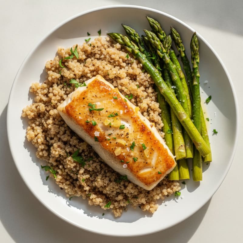 Pan-Seared Cod with Roasted Asparagus
