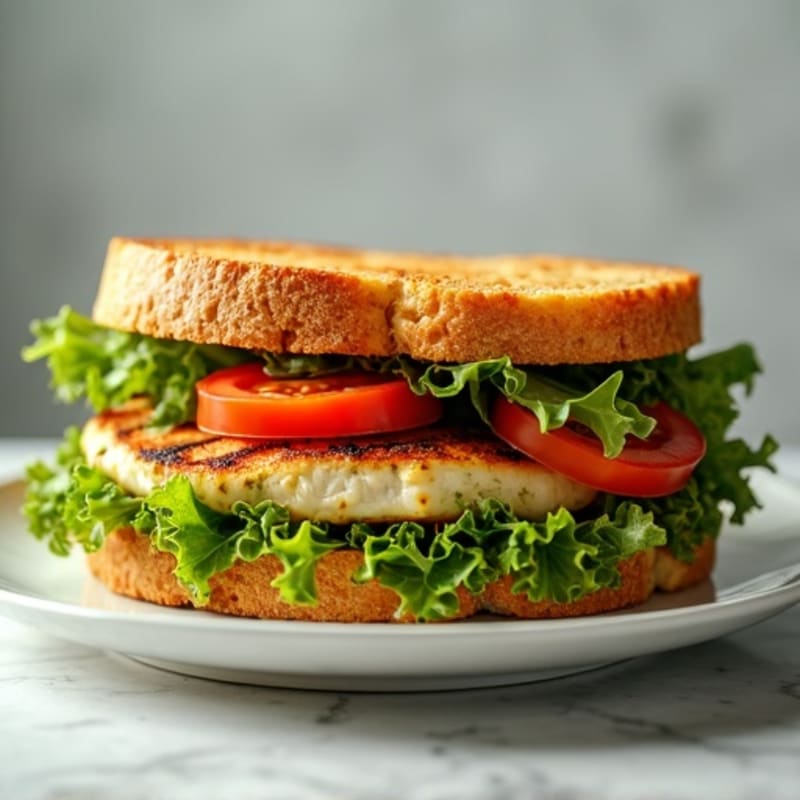 Grilled Pesto Chicken Sandwich with Fresh Greens