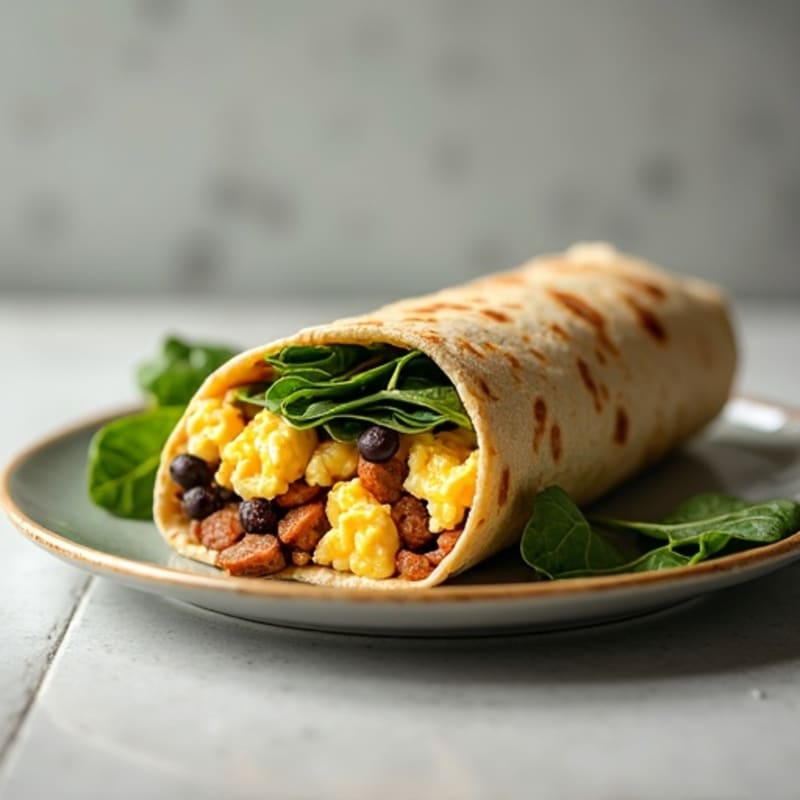 Hearty Lean Turkey Sausage and Scrambled Egg Breakfast Burrito