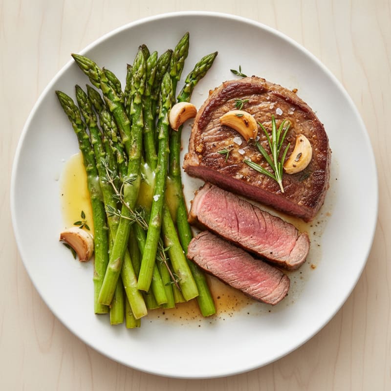 Garlic Herb Steak with Roasted Asparagus