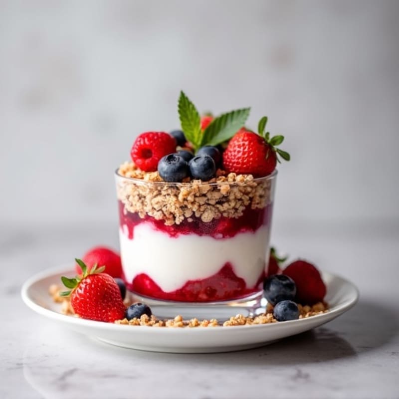 Greek Yogurt Protein Parfait with Mixed Berries