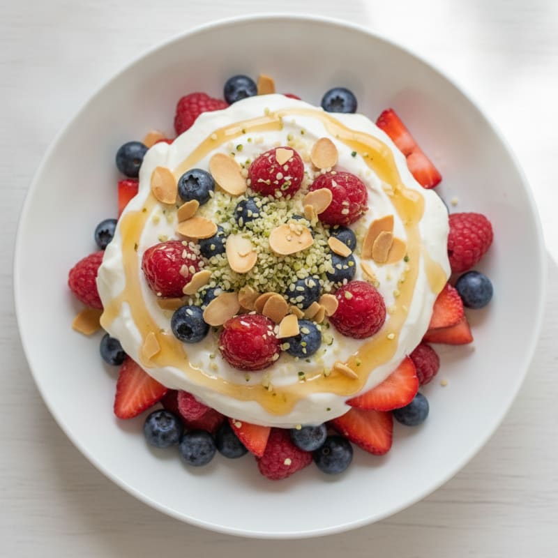 Greek Yogurt Protein Parfait with Mixed Berries