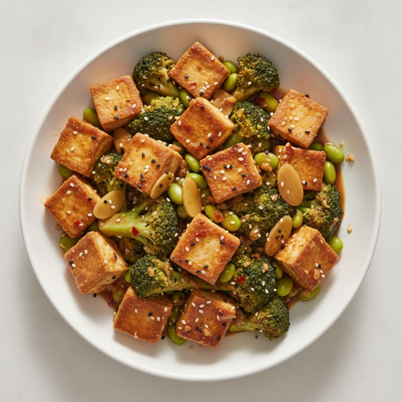 Sesame Tofu and Broccoli Stir-Fry