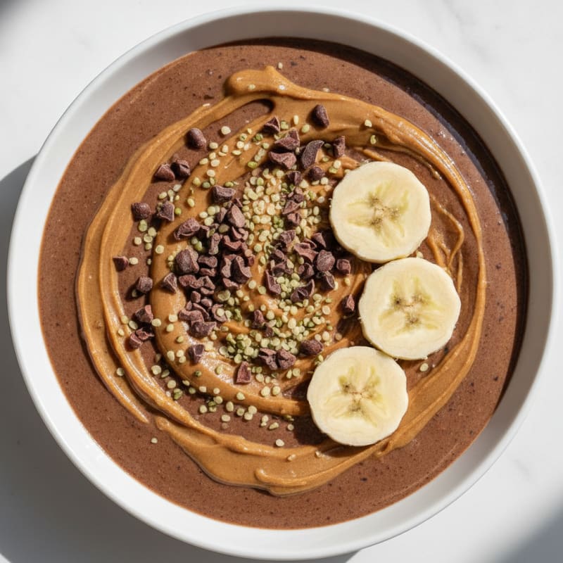 Chocolate Protein Smoothie Bowl with Peanut Butter