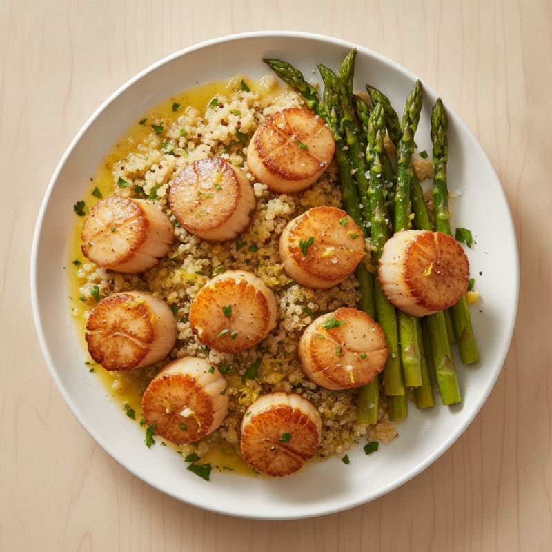 Pan-Seared Scallops with Lemon-Herb Butter