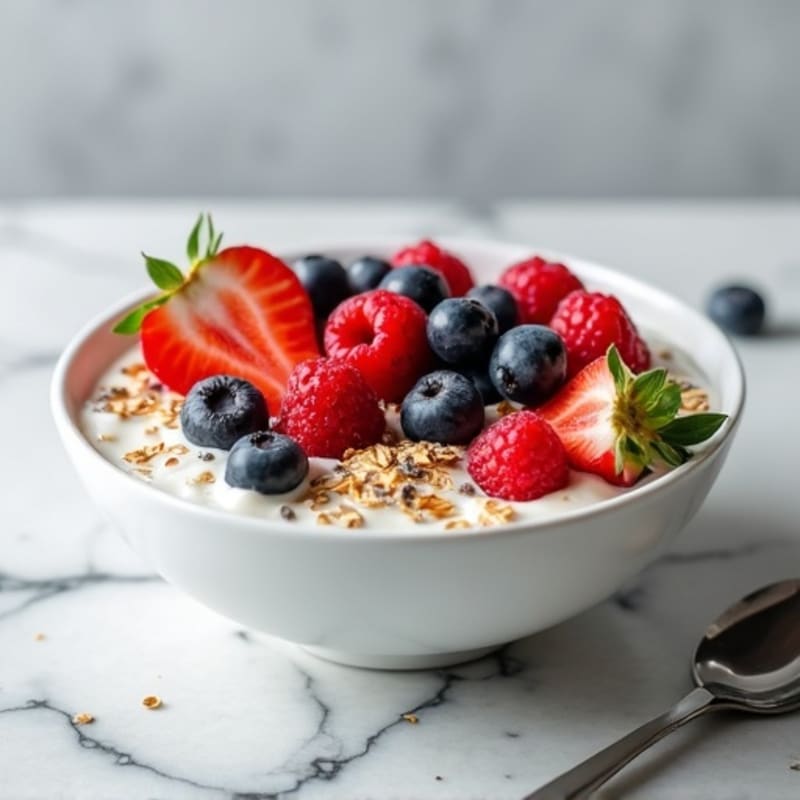 Creamy Greek Yogurt Bowl with Berries, Oats, and Chia Seeds