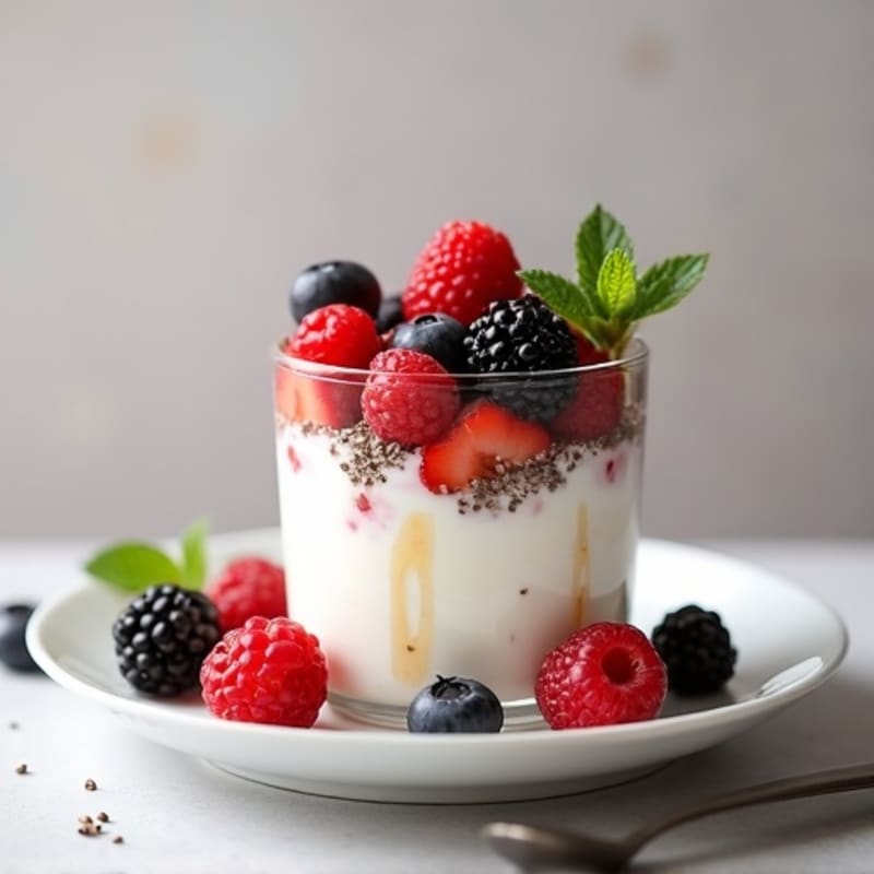 Greek Yogurt Protein Parfait with Mixed Berries