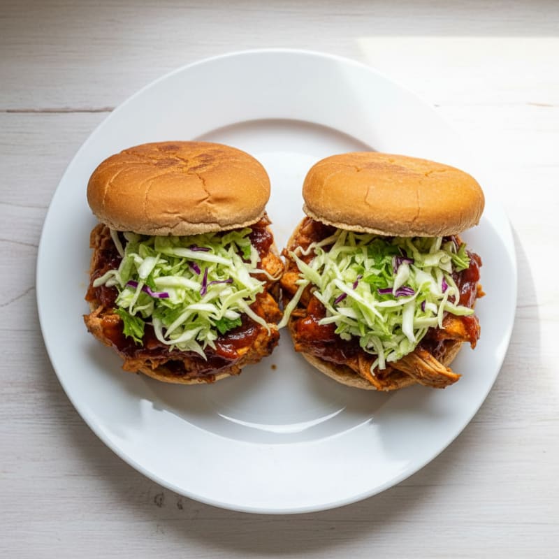 Slow Cooker BBQ Chicken Sandwiches