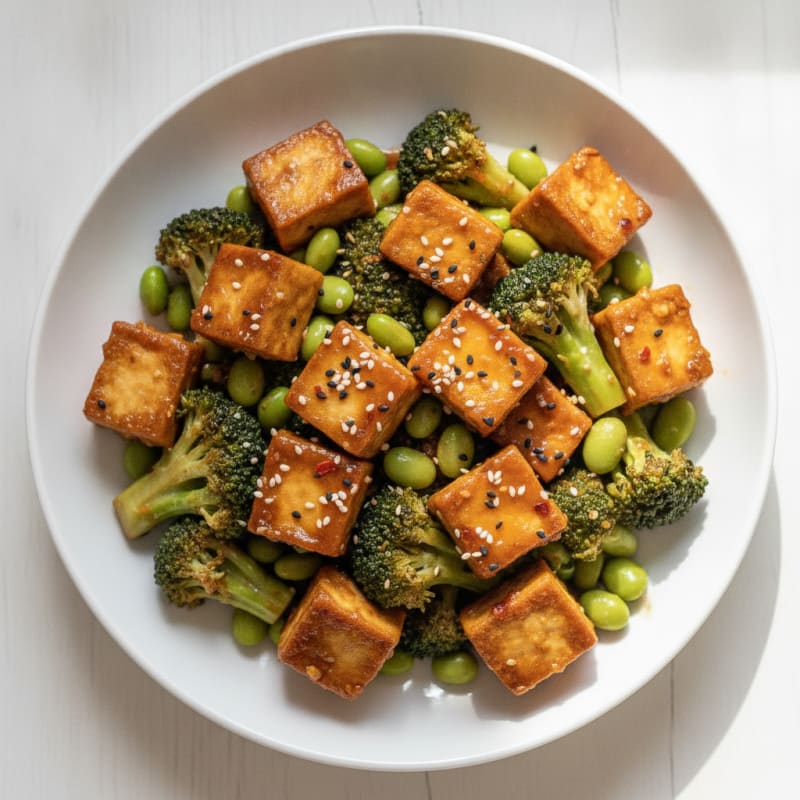 Sesame Tofu and Broccoli Stir-Fry