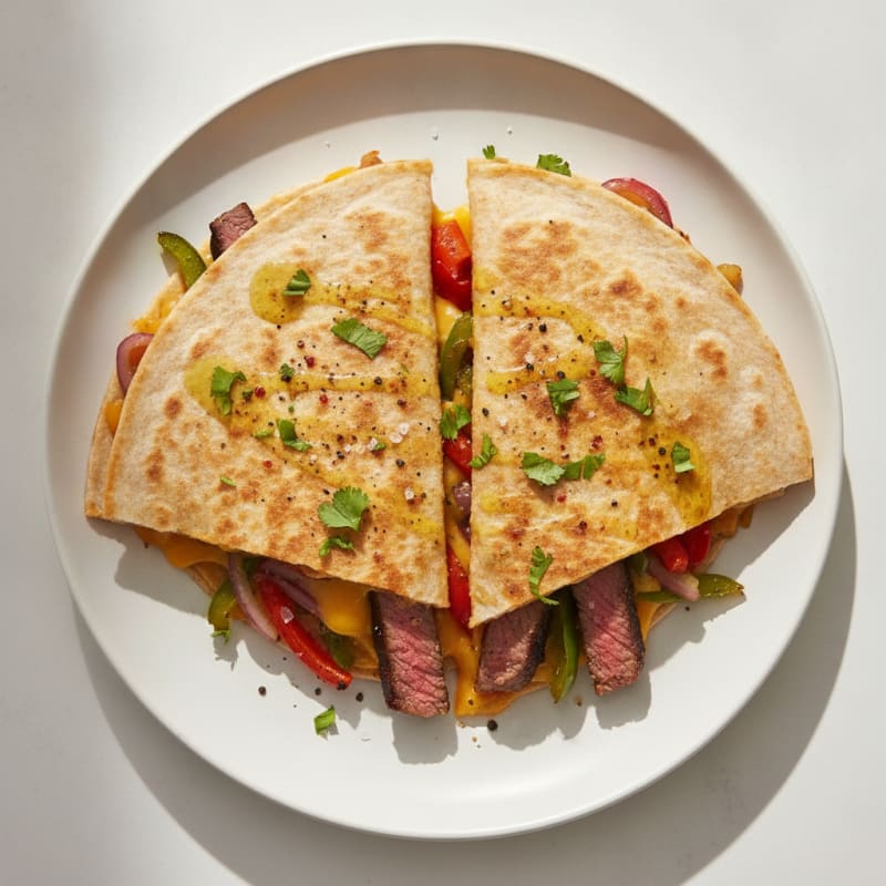 Pan-Seared Steak and Pepper Quesadillas