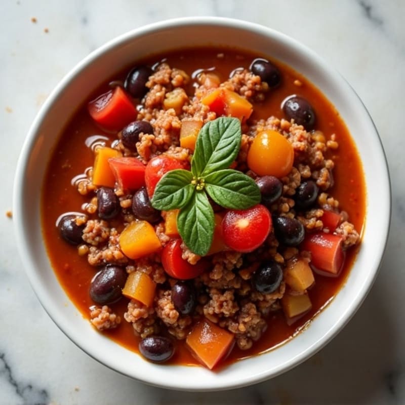 Hearty Black Bean and Ground Beef Chili
