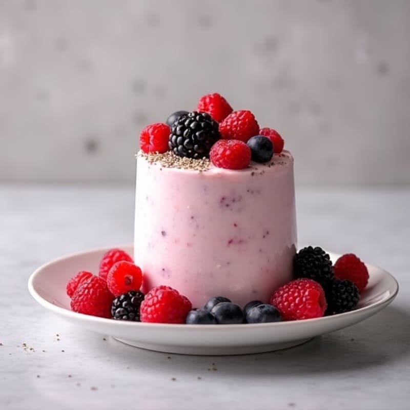 Greek Yogurt Protein Mousse with Mixed Berries