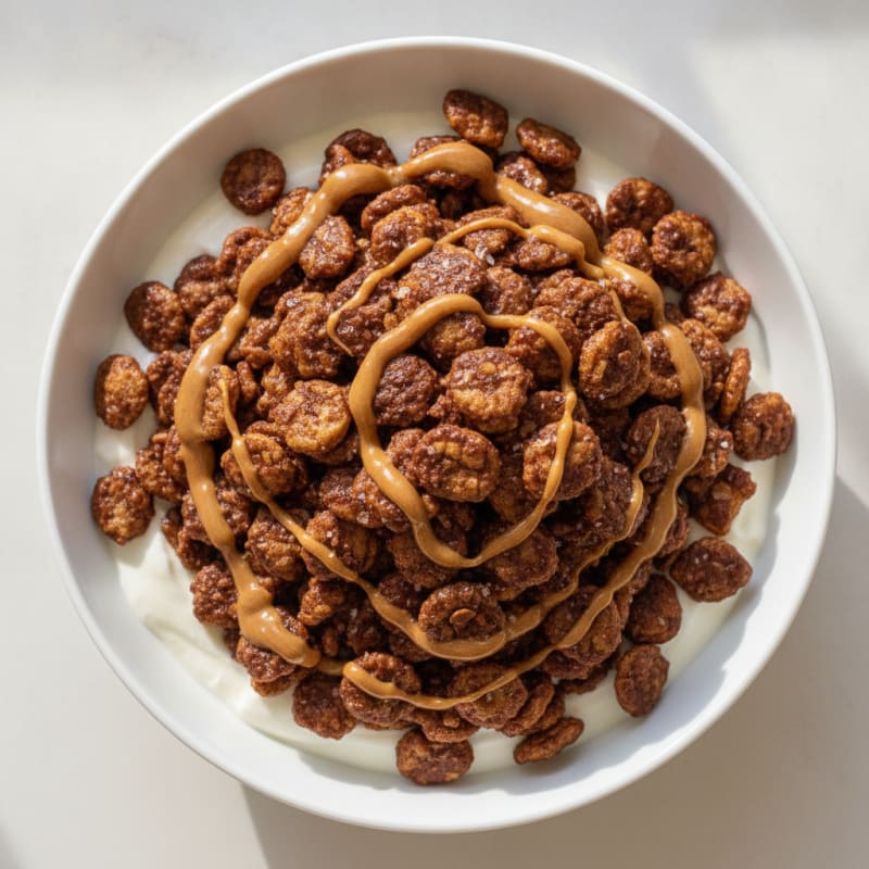Chocolate Peanut Butter Puppy Chow Bowl