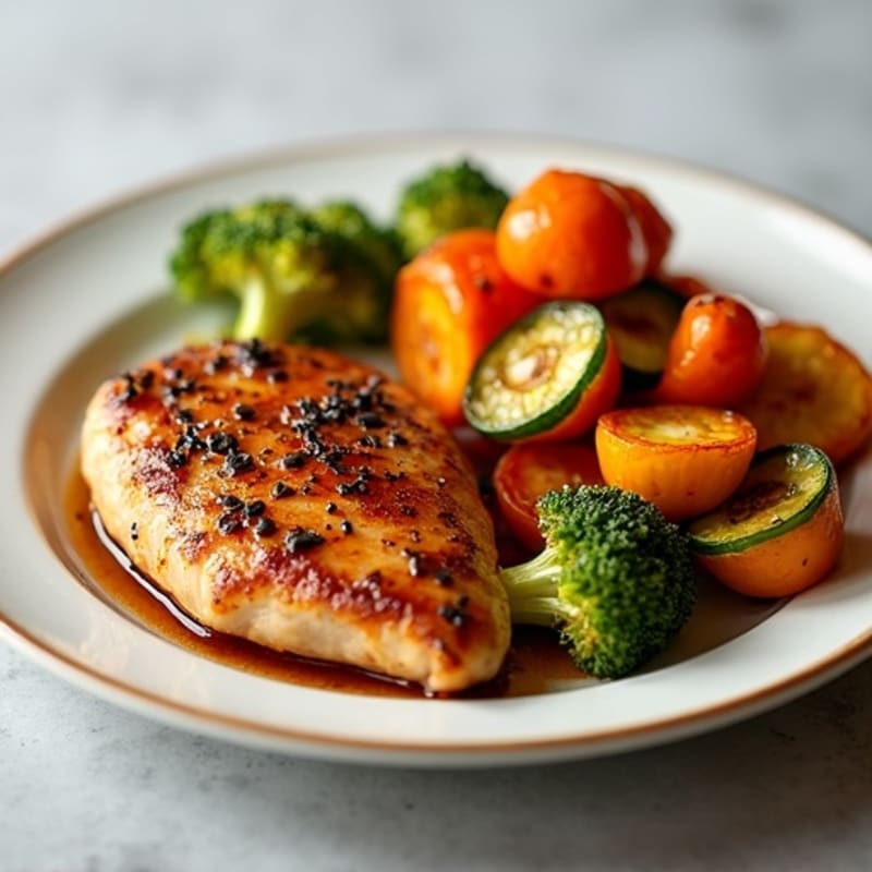 Honey Garlic Glazed Chicken with Roasted Vegetables