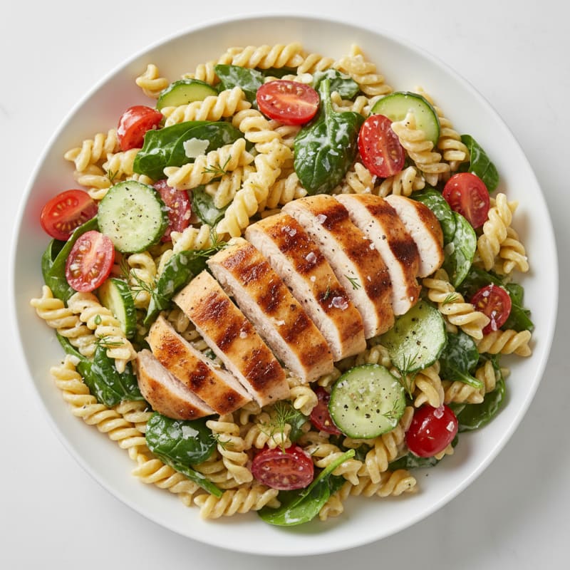 Creamy Lemon-Herb Chicken Pasta Salad