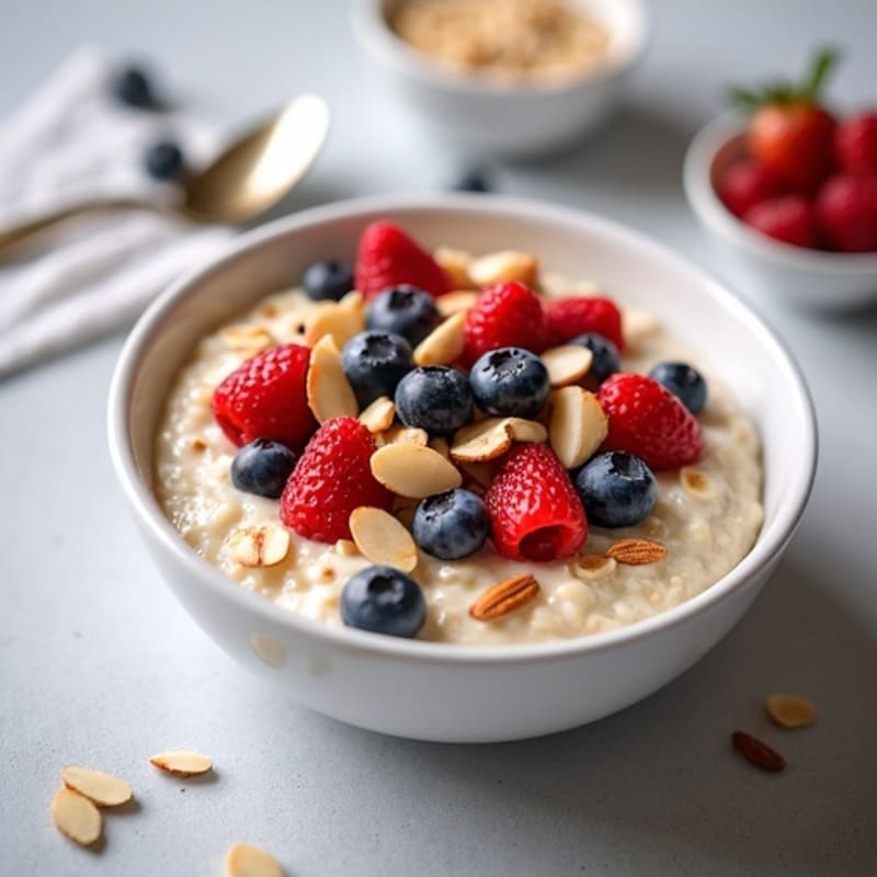 Creamy Oatmeal with Fresh Berries and Crunchy Nuts