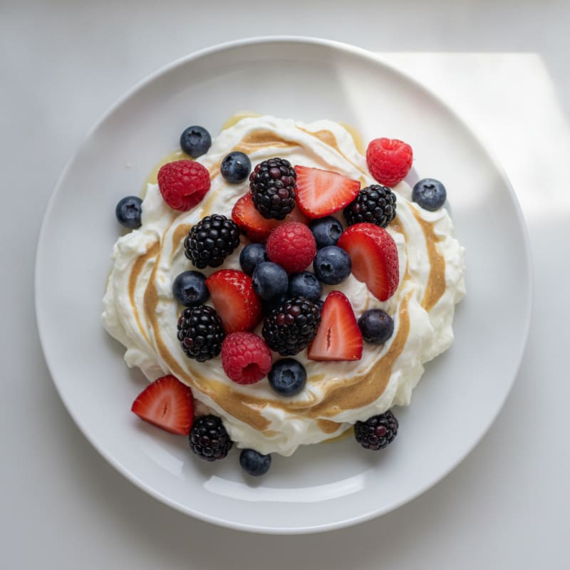 Silky Greek Yogurt Protein Mousse with Mixed Berries