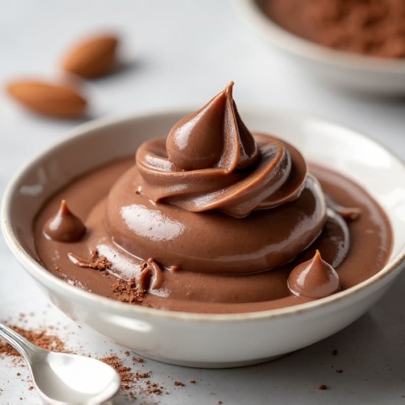Silky Chocolate Protein Pudding with Almond Butter Swirl