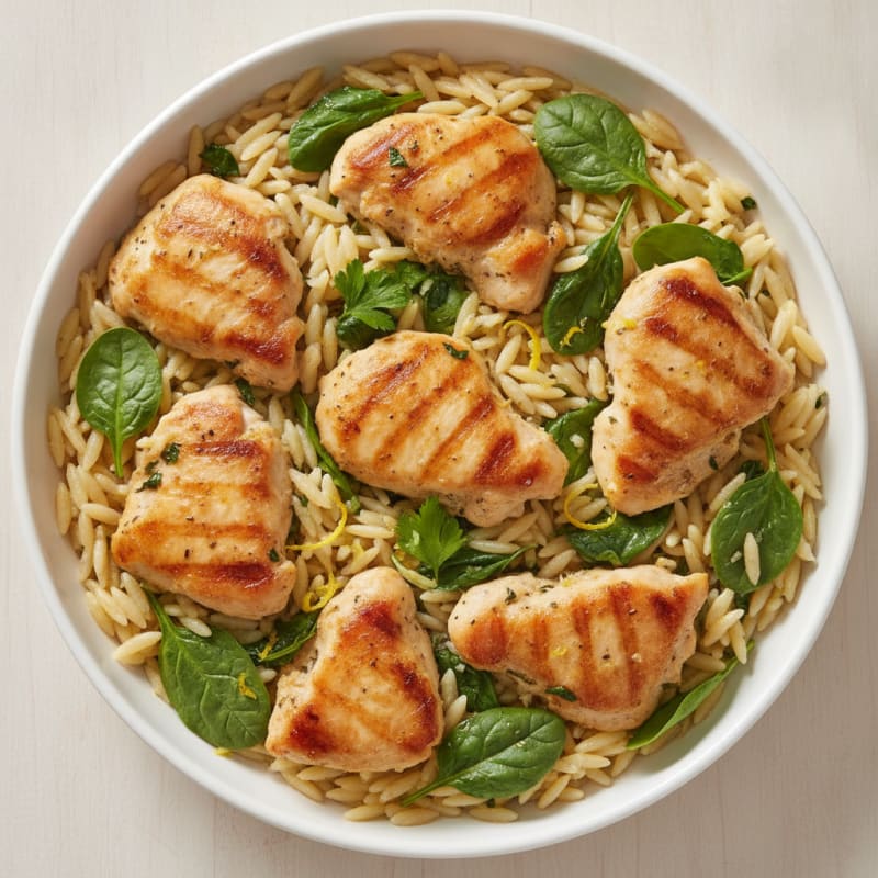 Lemon-Herb Chicken Orzo Skillet