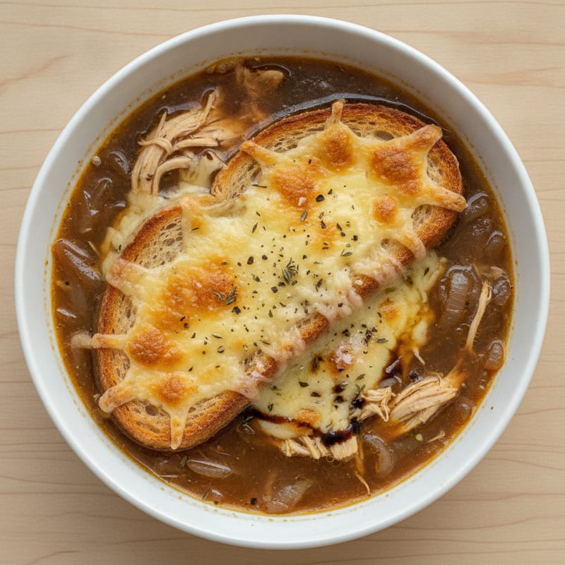 Protein-Packed French Onion Soup with Gruyère