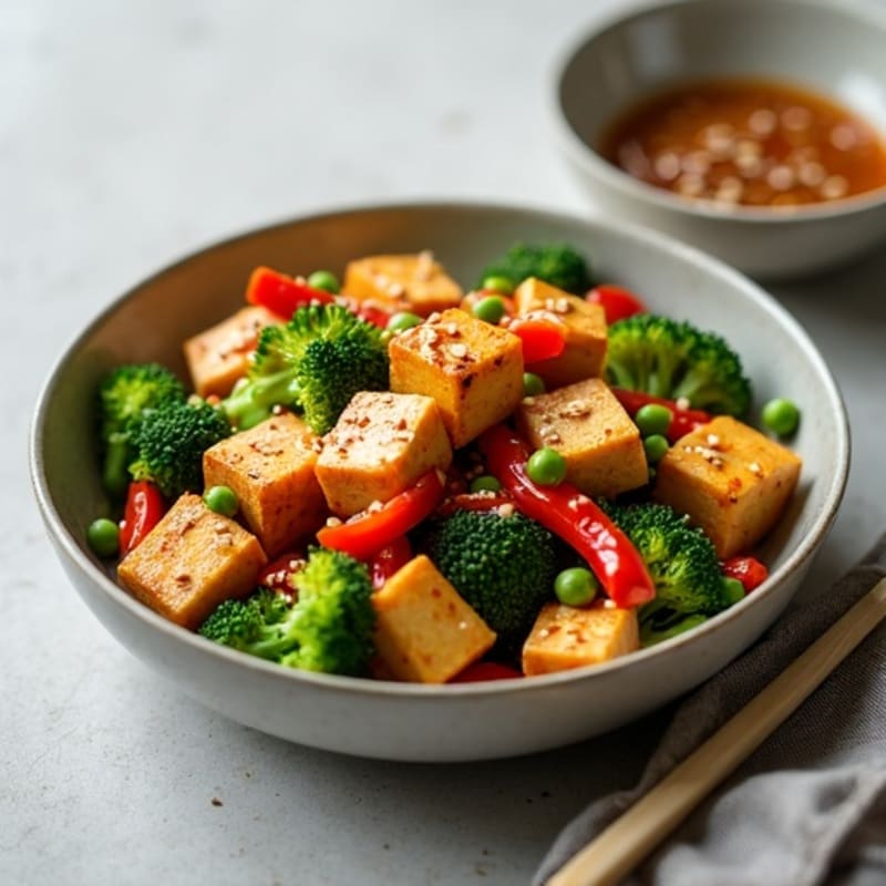 Crispy Sesame Ginger Tofu Stir-Fry