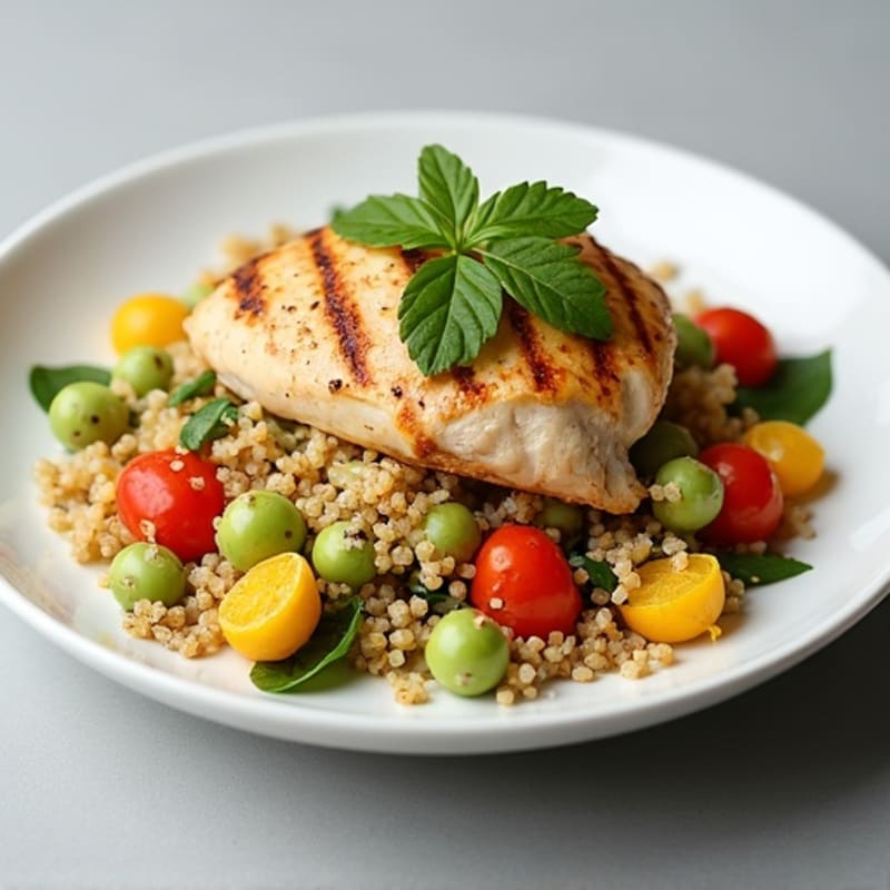Grilled Chicken and Quinoa Salad with Roasted Vegetables