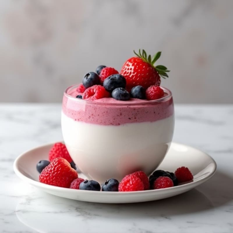 Creamy Greek Yogurt Protein Mousse with Mixed Berries