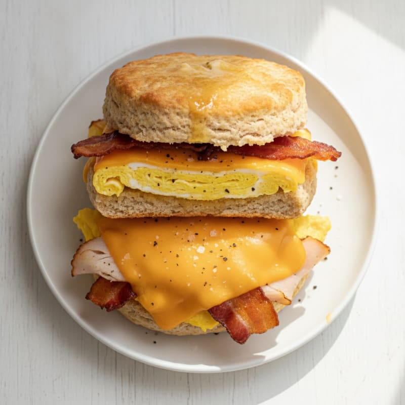 High-Protein Bacon Egg and Cheese Biscuit