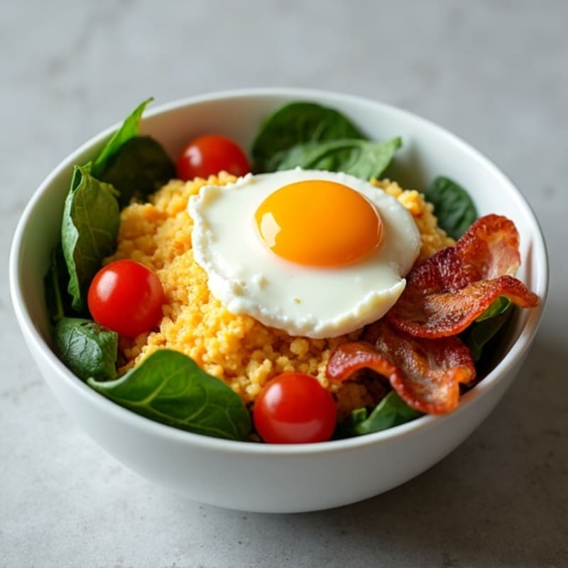 Savory Whipped Cream Cheese Breakfast Bowl with Soft-Scrambled Eggs