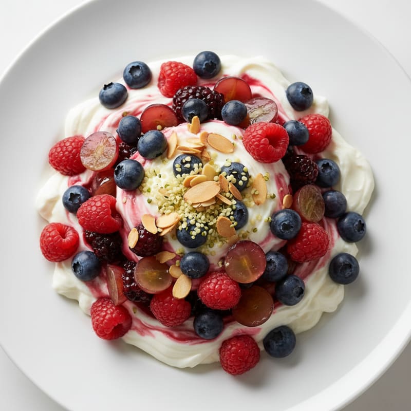 Greek Yogurt Protein Parfait with Mixed Berries