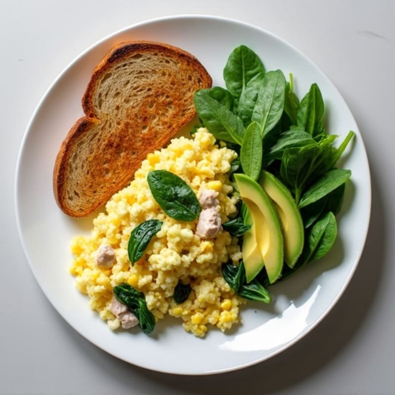 Egg White Scramble with Lean Turkey and Spinach