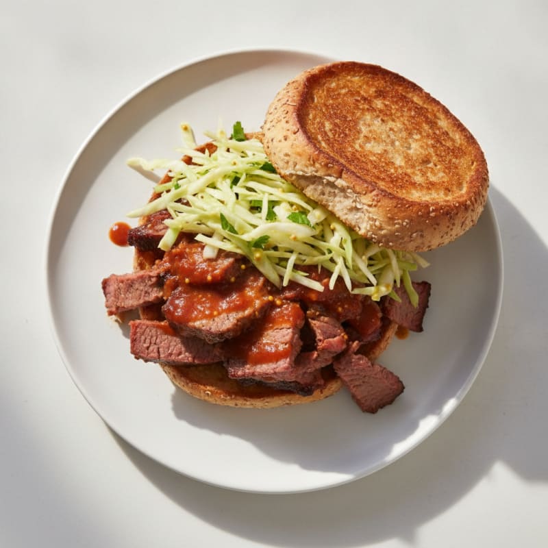 Savory Slow-Cooked Chopped Brisket with Tangy Slaw