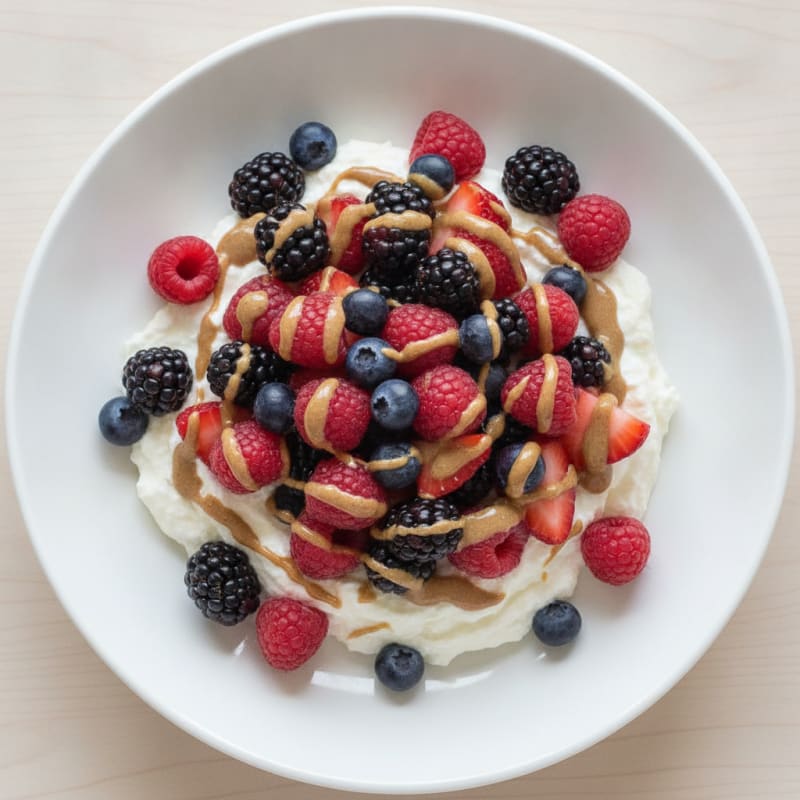 Silky Greek Yogurt Protein Mousse with Mixed Berries