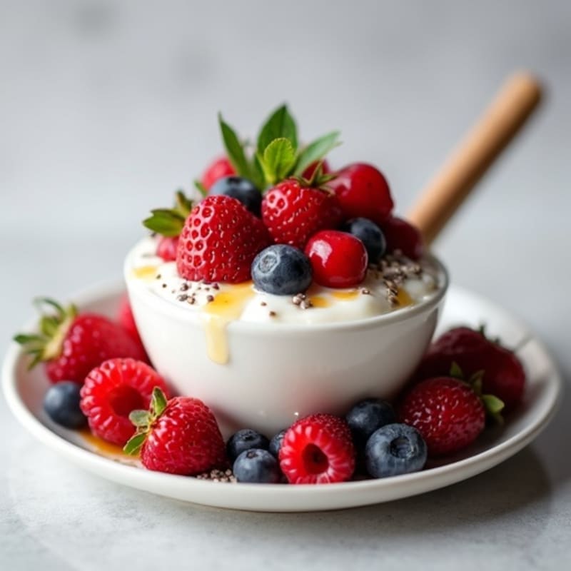 Creamy Greek Yogurt Protein Pudding with Berries