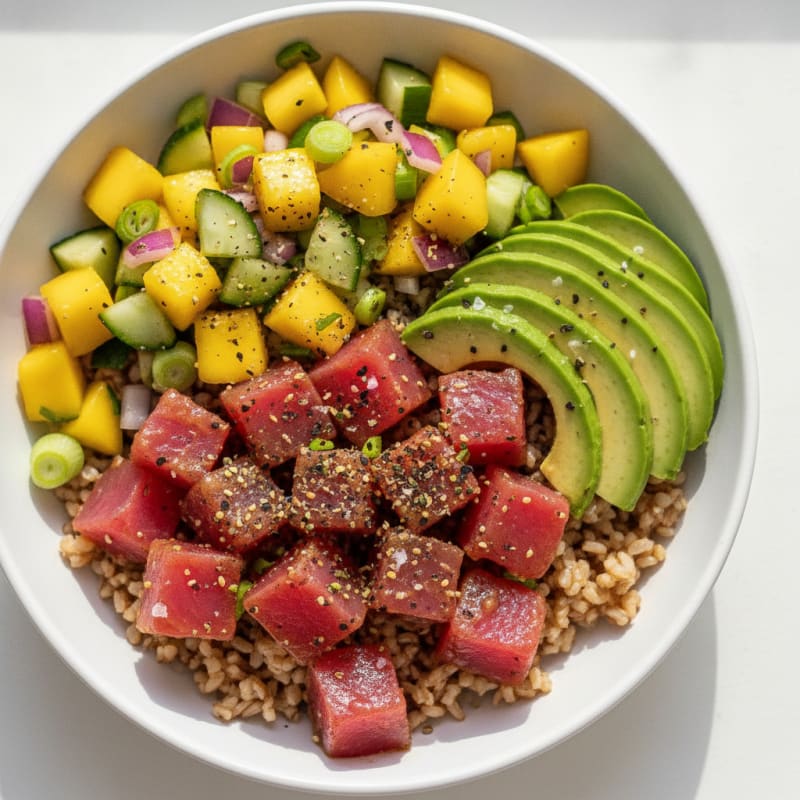 Ahi Tuna Poke with Tropical Salsa