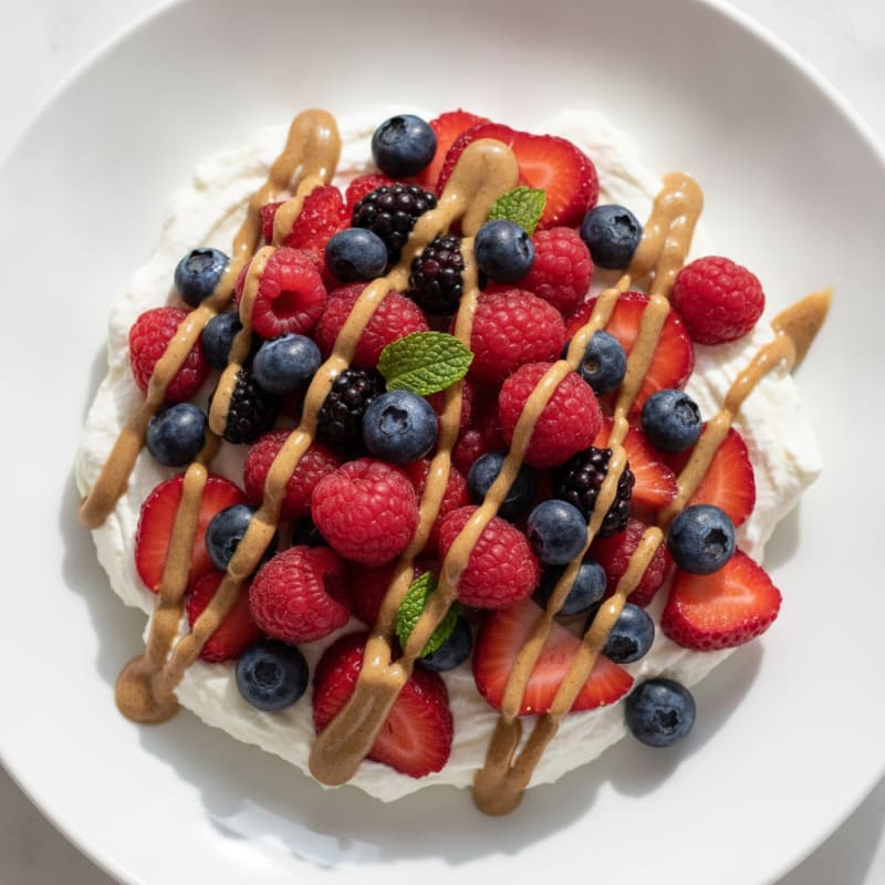 Greek Yogurt Protein Mousse with Mixed Berries