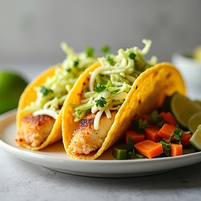 Crispy Baked Fish Tacos with Lime Slaw