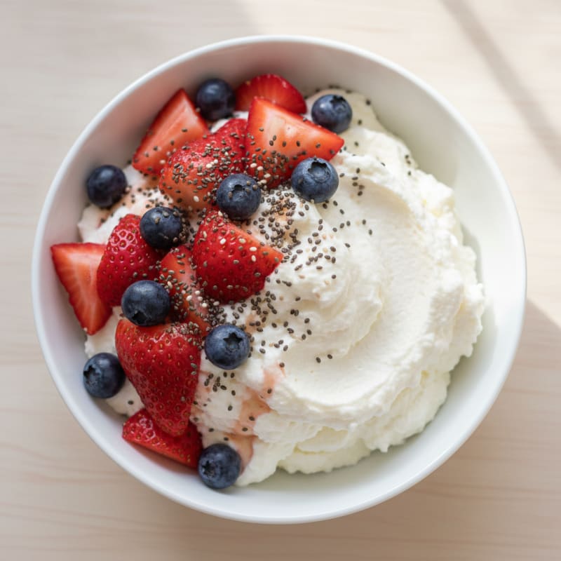 Creamy Cottage Cheese Protein Mousse with Berries