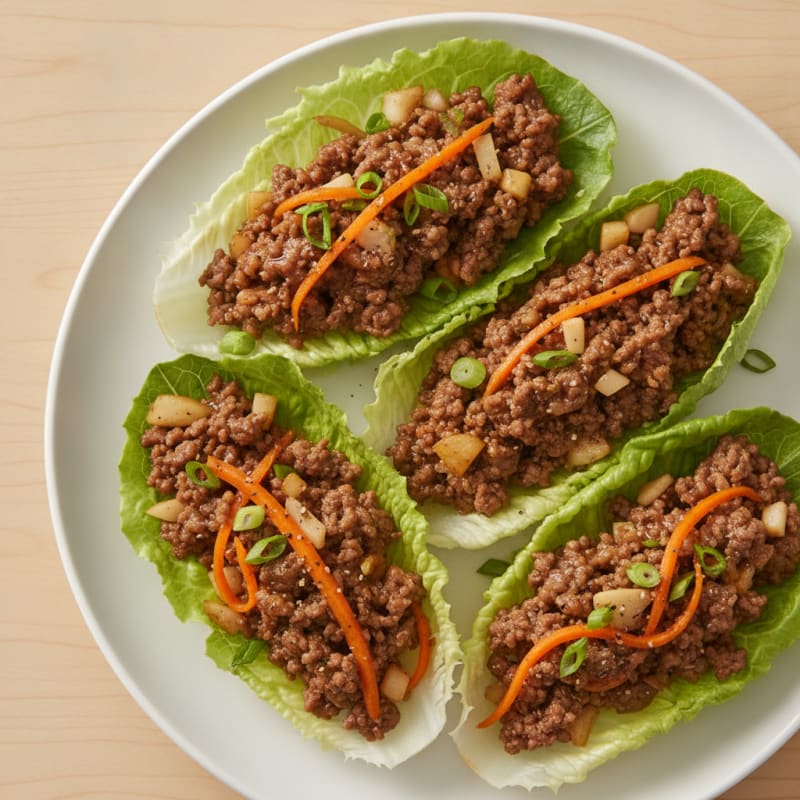 Ginger-Garlic Beef Lettuce Wraps