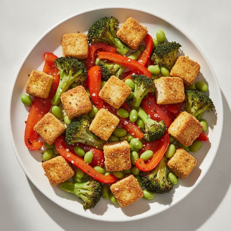 Pan-Seared Tofu with Roasted Vegetables