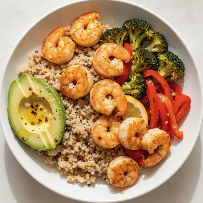 Garlic Shrimp and Quinoa Bowl