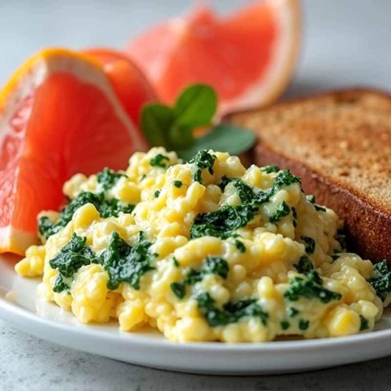 Egg White Scramble with Spinach and Cottage Cheese